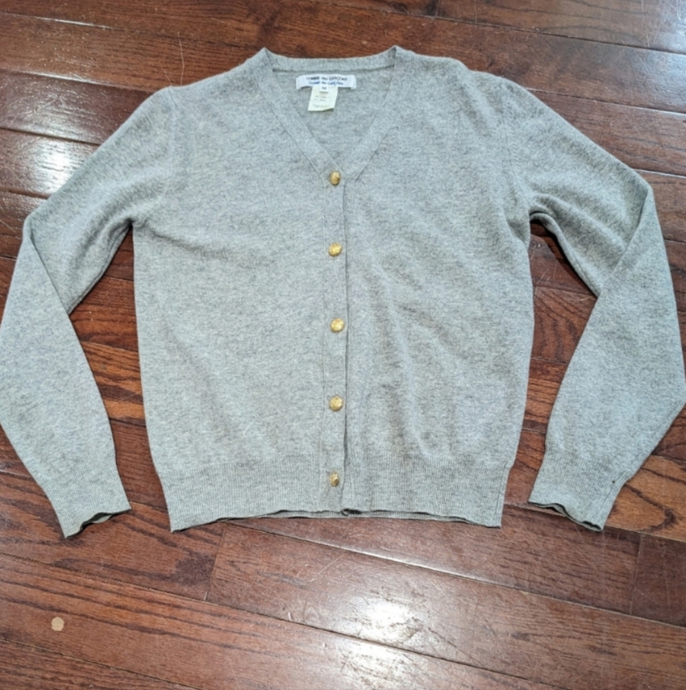 Vintage COMME des Garcons Grey wool cardigan - 1990s